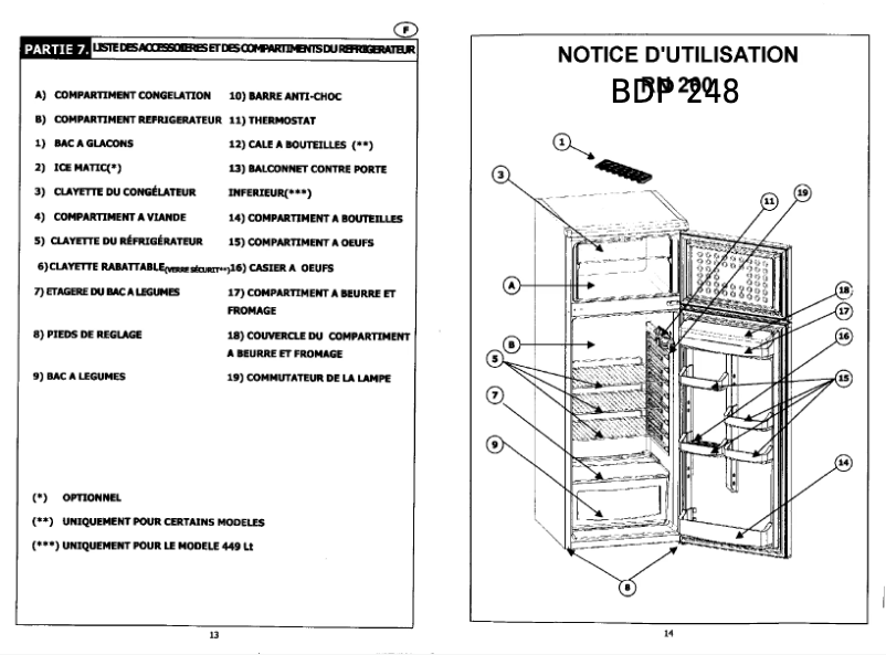 Page n°1 - Manuel utilisateur Bluesky BDP 248