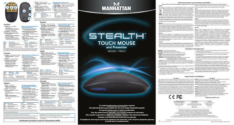 Page 1 de la notice Manuel utilisateur Manhattan Stealth 178013