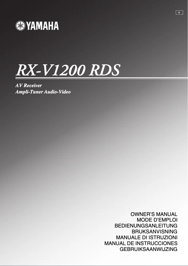 Page n°1 - Manuel utilisateur Yamaha RX-V1200