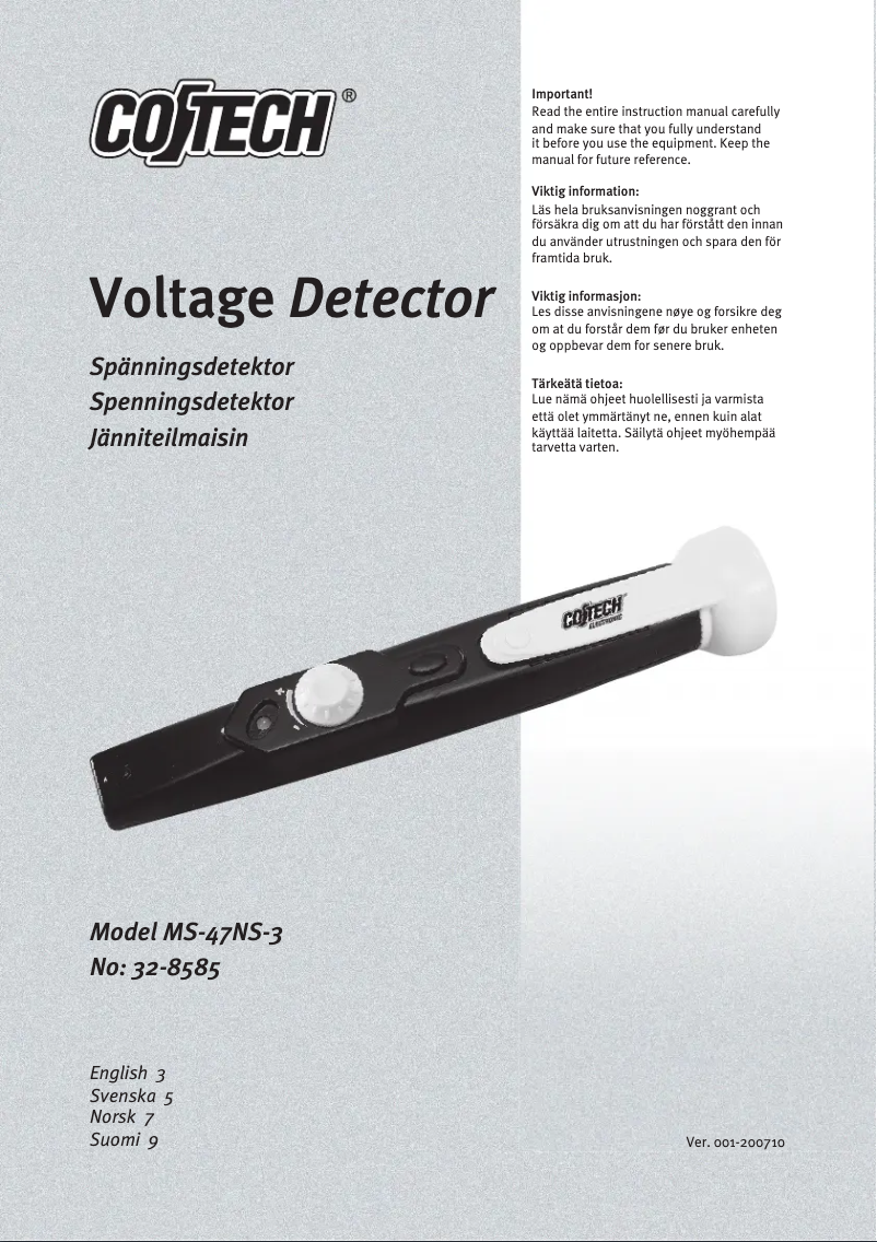 Image de la première page du manuel de l'appareil 32-8585
