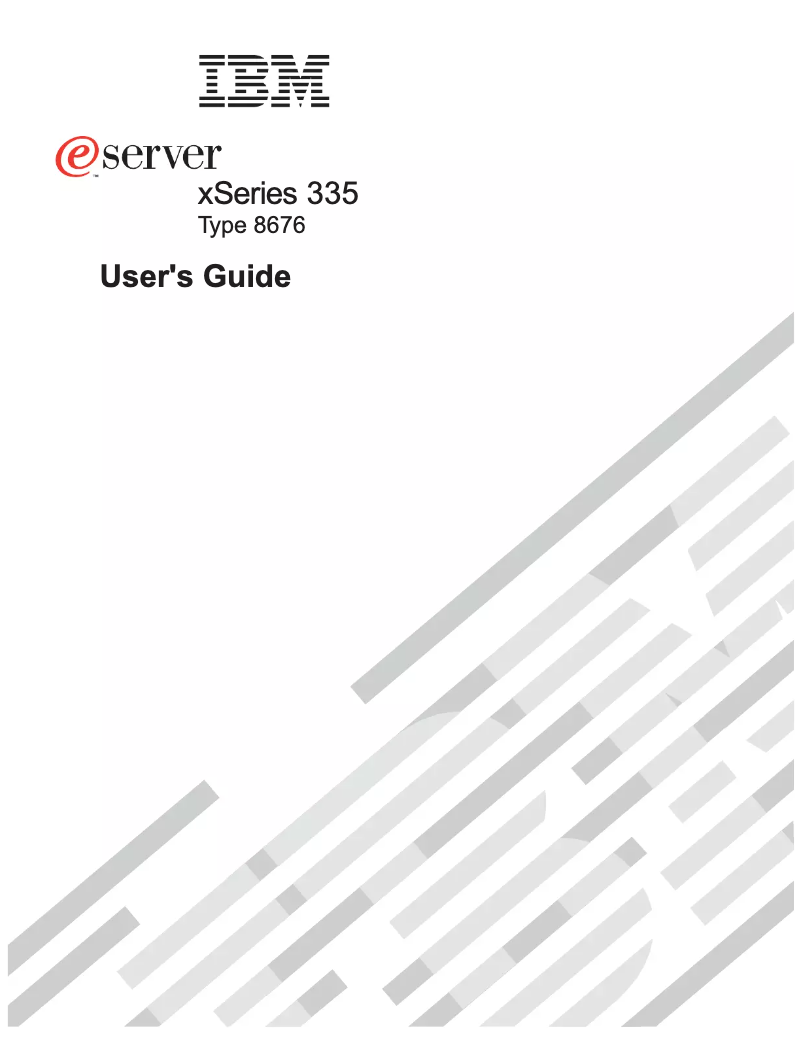 Page n°1 - Manuel utilisateur IBM eServer xSeries 335