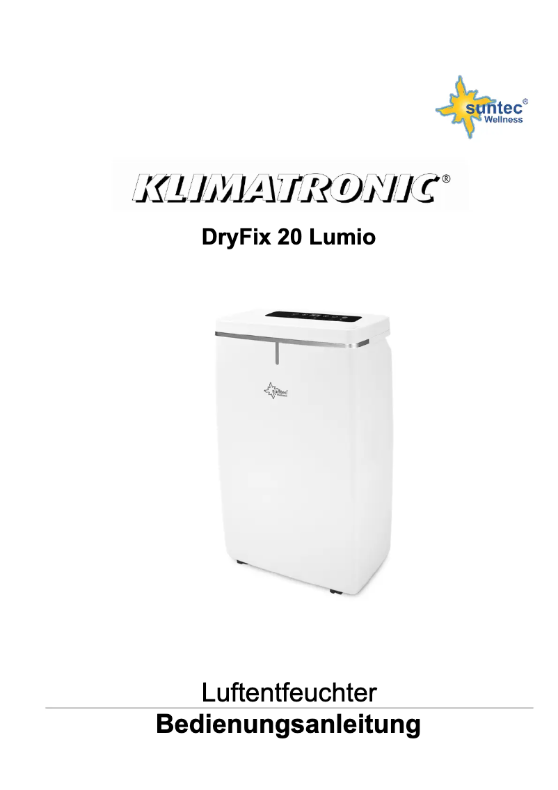 Page n°1 - Manuel utilisateur Suntec DryFix 20 Lumio