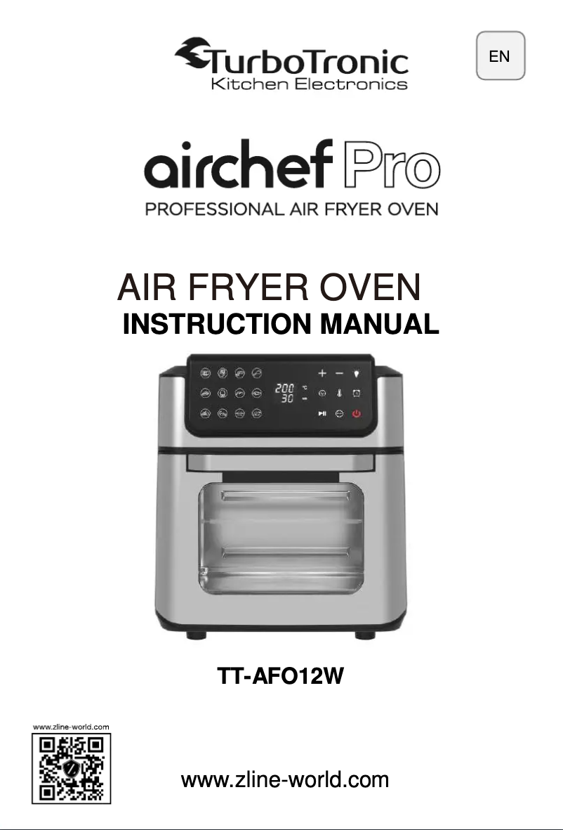 Page 1 de la notice Manuel utilisateur TurboTronic Airchef Pro TT-AFO12W