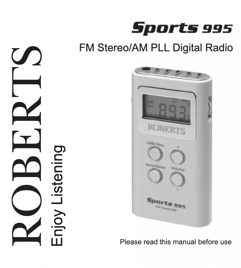 Image de la première page du manuel de l'appareil Sports 995