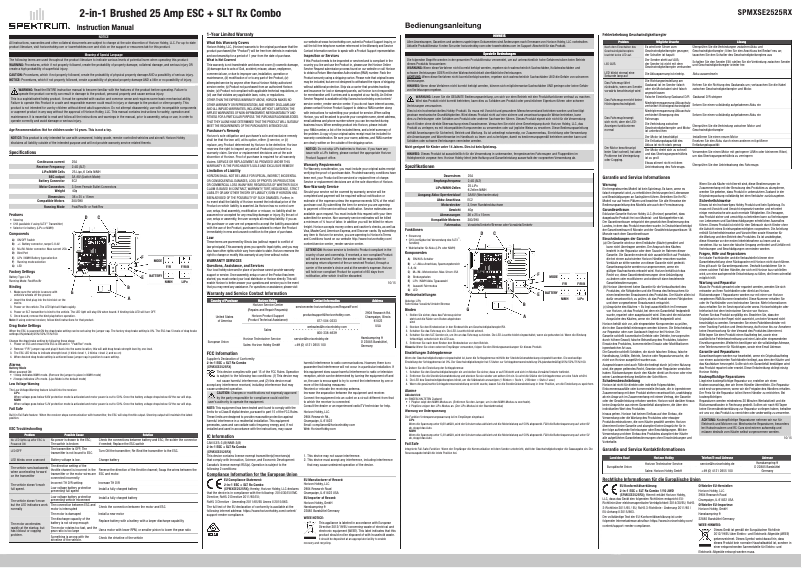 Page n°1 - Manuel utilisateur Spektrum SLT