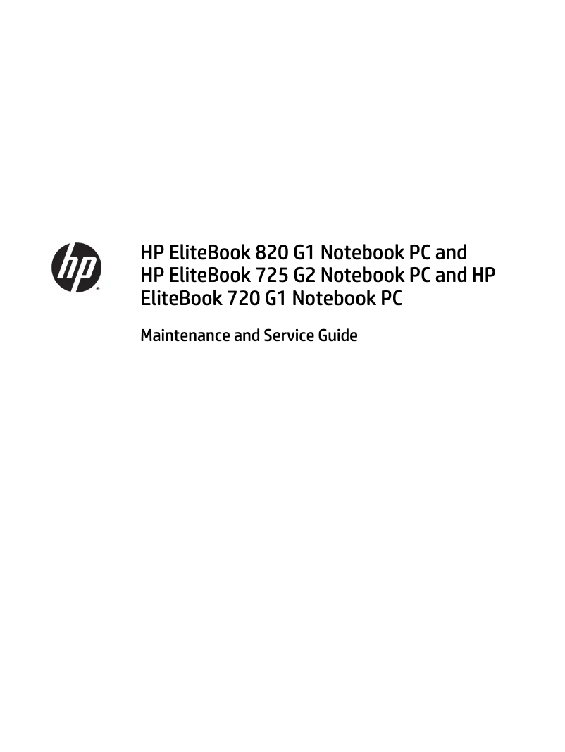 Page n°1 - Manuel d'utilisation et d'entretien HP EliteBook 725 G2