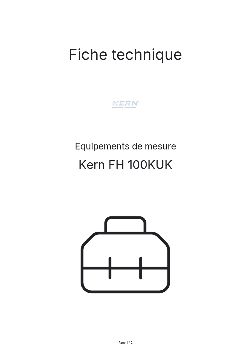 Image de la première page du manuel de l'appareil FH 100KUK