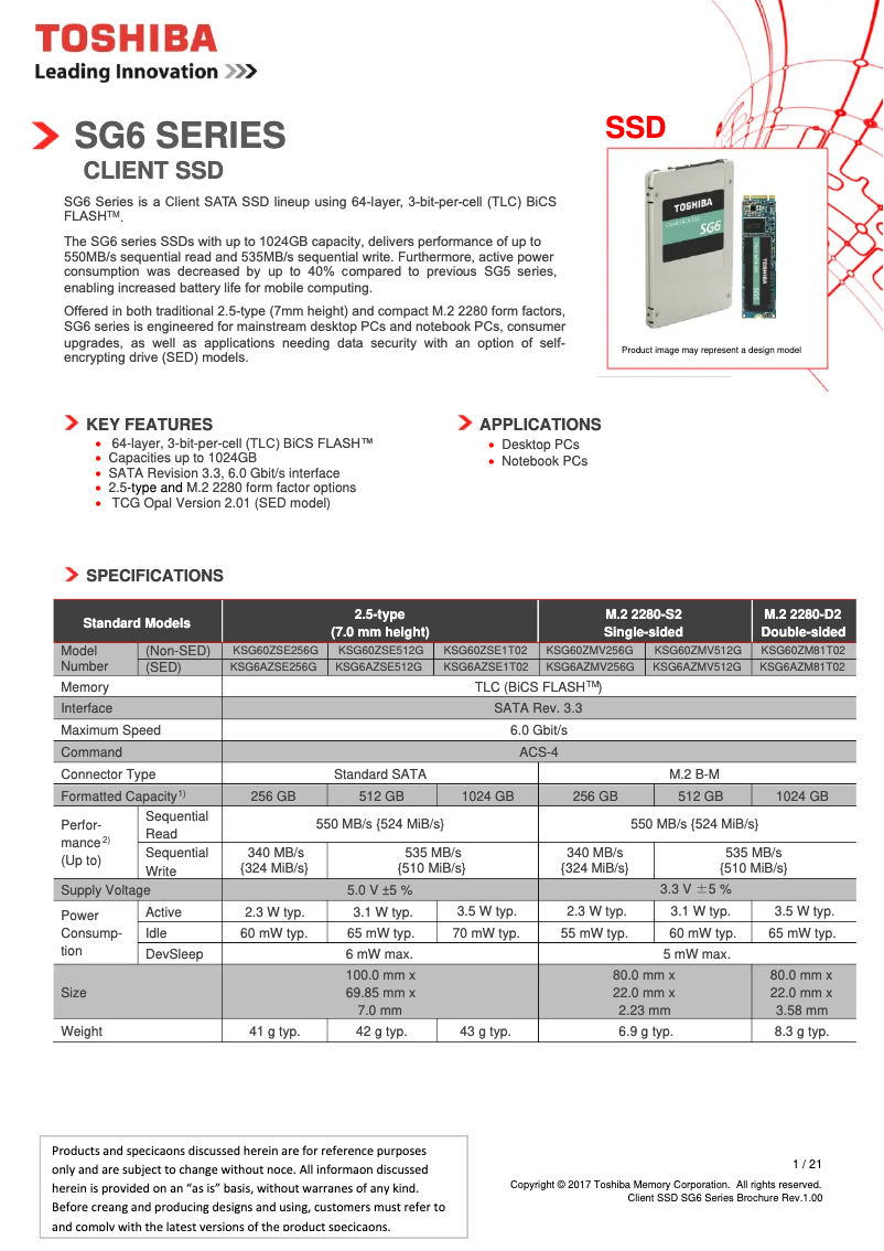 Page n°1 - Manuel utilisateur Toshiba KSG60ZSE512G