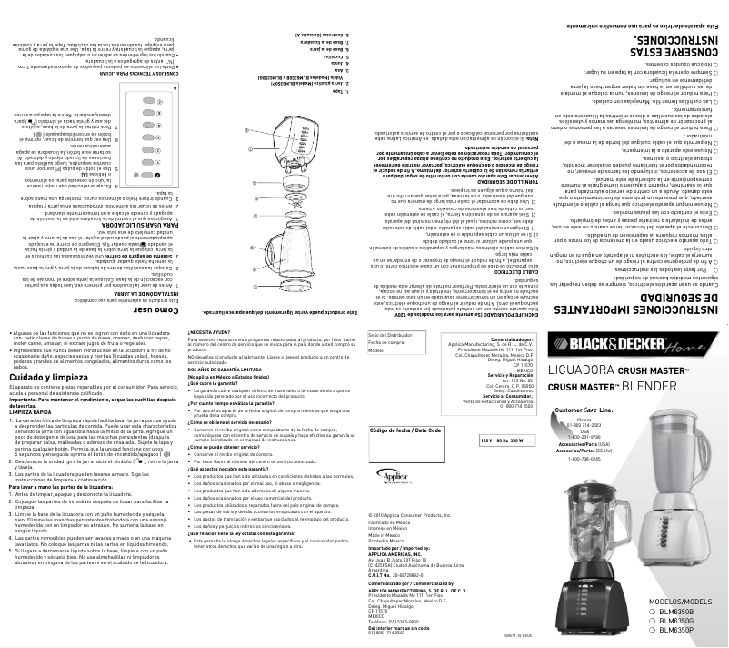 Page 1 de la notice Manuel utilisateur Black & Decker BLM6350G