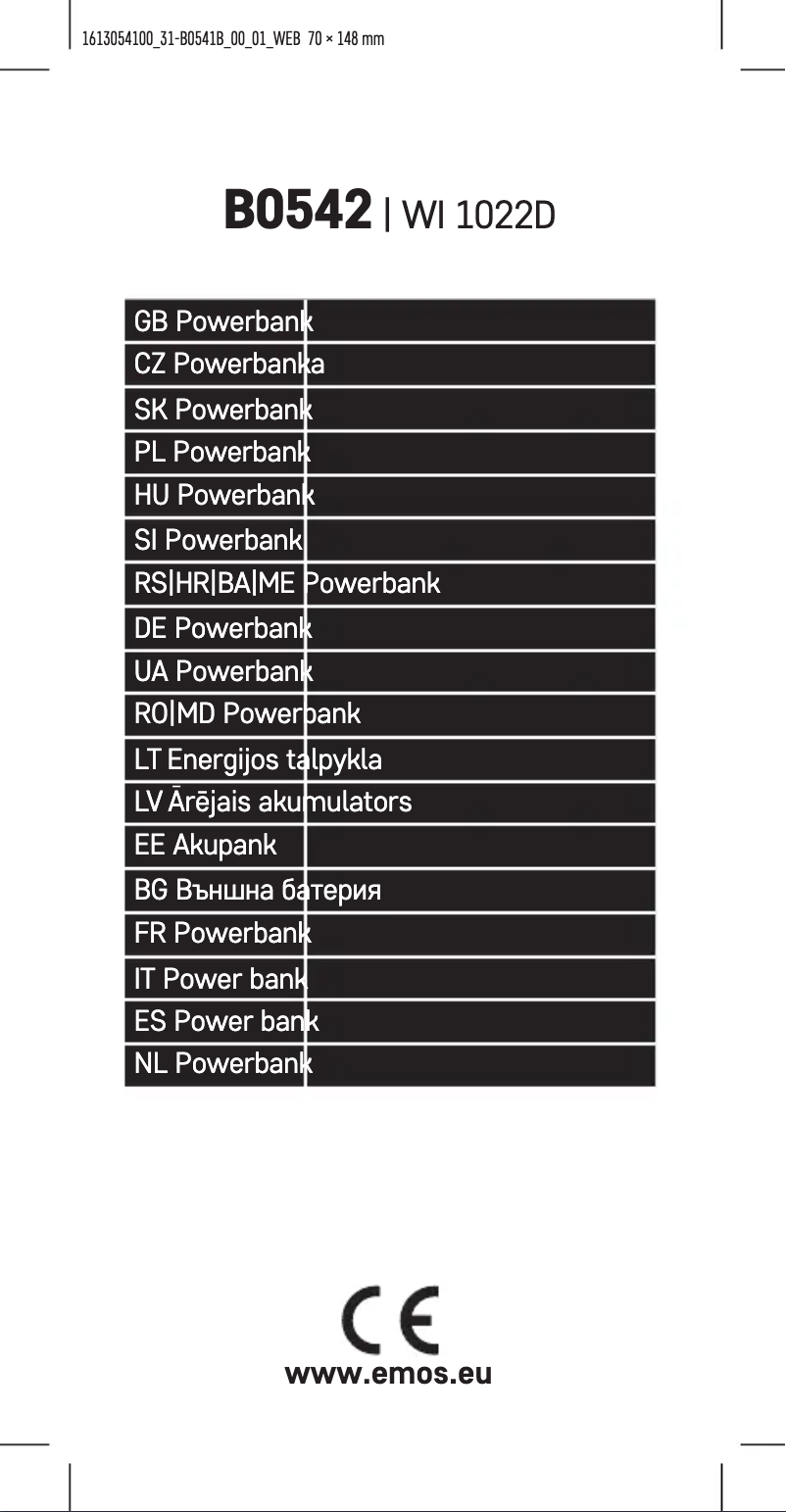 Page n°1 - Manuel utilisateur Emos B0542B