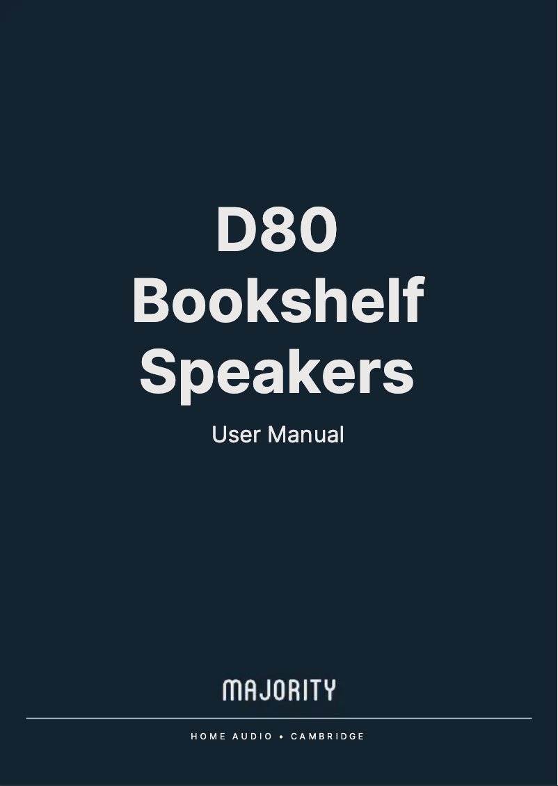 Page 1 de la notice Manuel utilisateur Majority D80