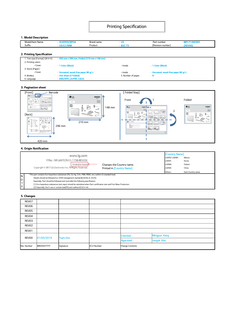Página 1 del manual Manual de usuario LG OLED55C9AUA