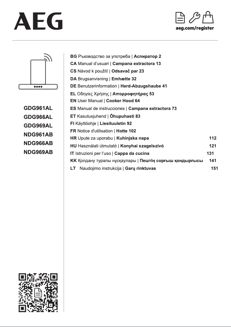 Page n°1 - Fiche technique AEG NDG969AB