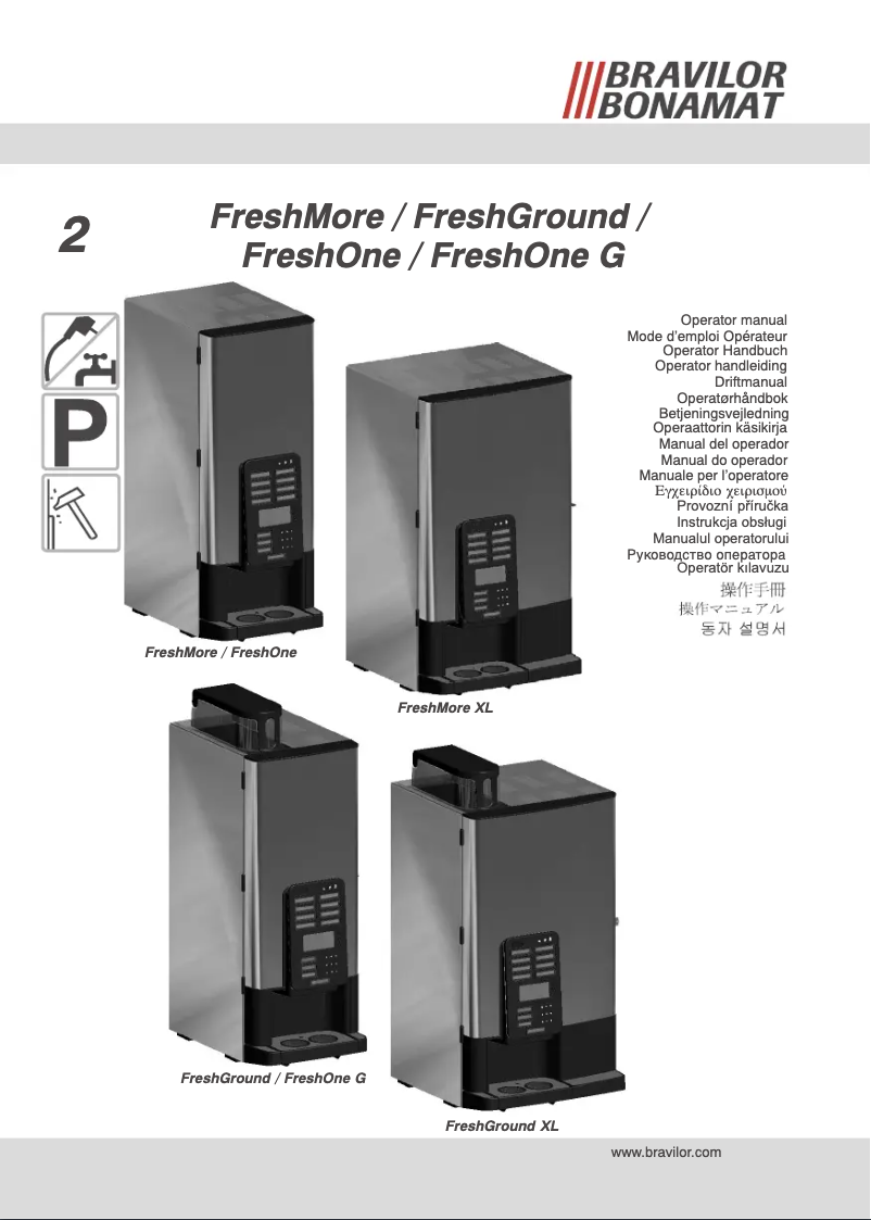 Page 1 de la notice Manuel utilisateur Bravilor Bonamat FreshOne G