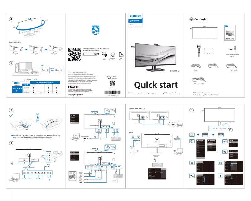 Page 1 of the manual Quick Start Guide Philips 40B1U6903CH