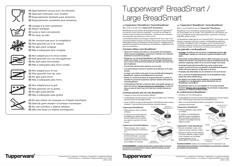 Page n°1 - Manuel utilisateur Tupperware BreadSmart
