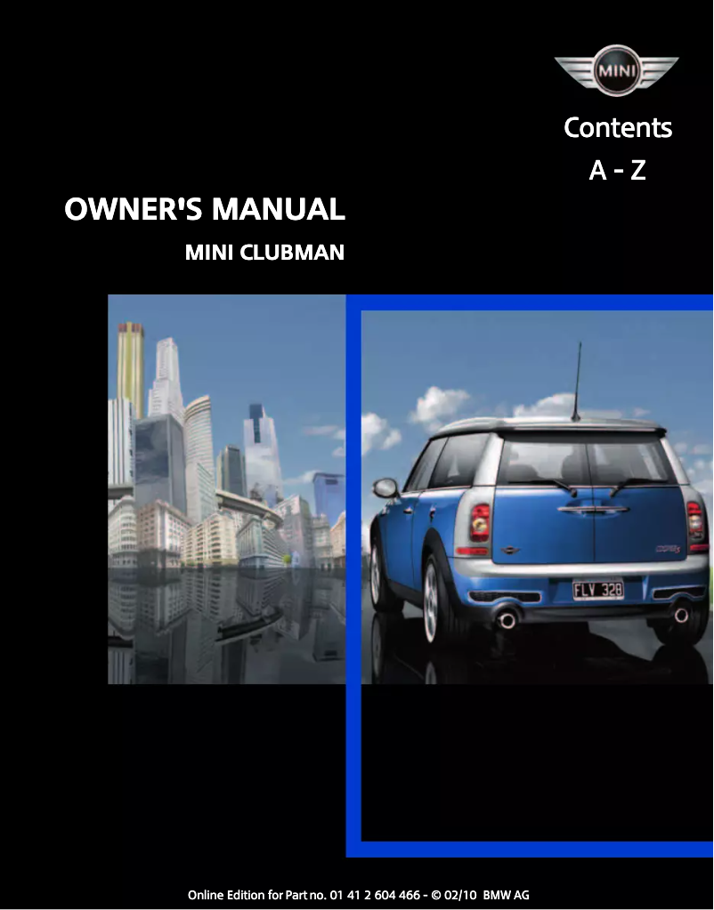 Image de la première page du manuel de l'appareil Clubman (2010)