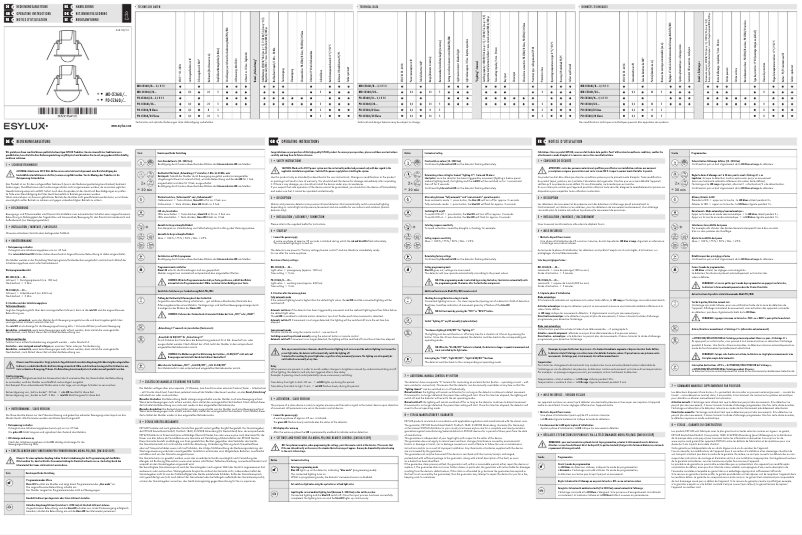Page 1 de la notice Manuel utilisateur Esylux PD-CE 360/8 Slave