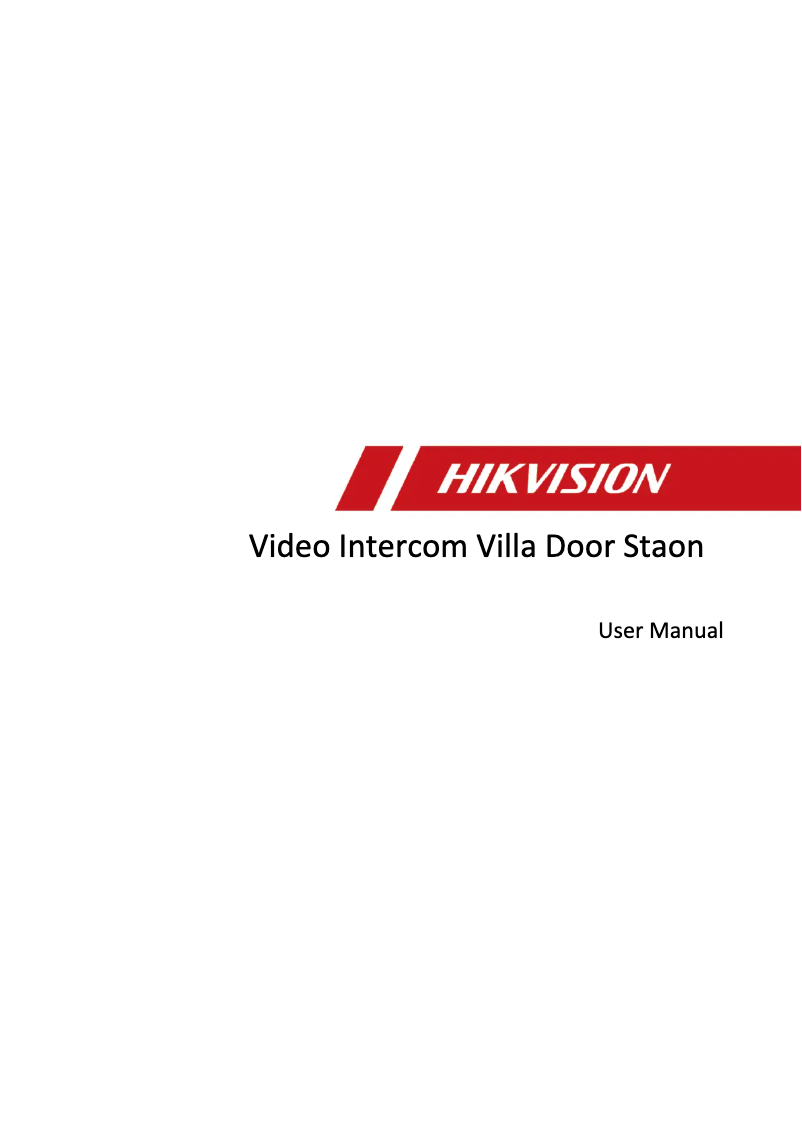 Page 1 de la notice Manuel utilisateur Hikvision DS-KIS604-P