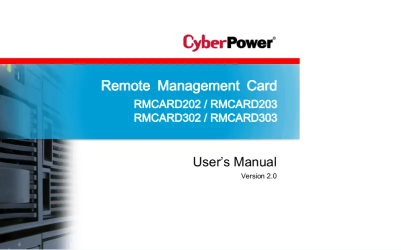 Page 1 of the manual User Manual CyberPower RMCARD203