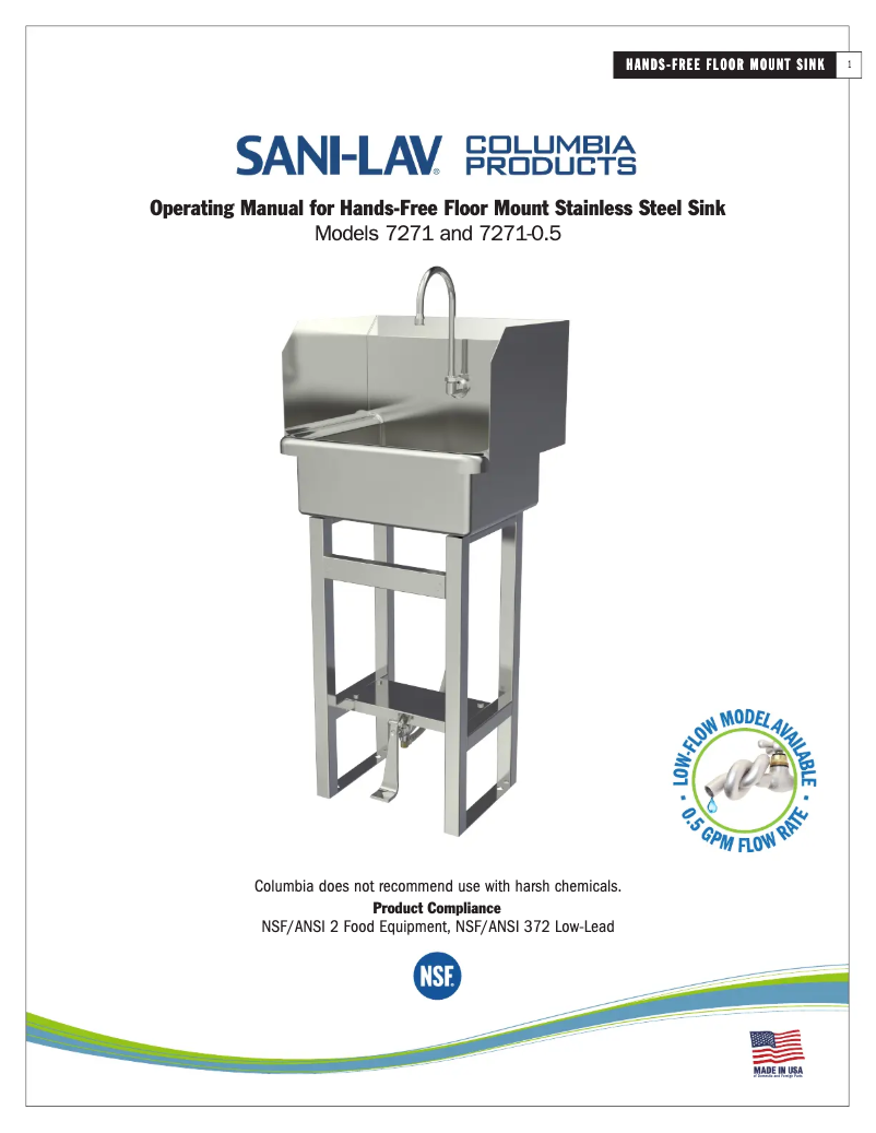 Page 1 de la notice Manuel utilisateur Sani-Lav 7271