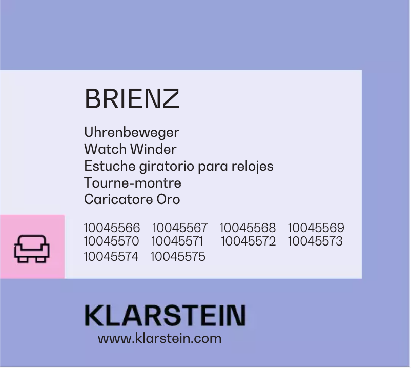 Page n°1 - Manuel utilisateur Klarstein Brienz 6