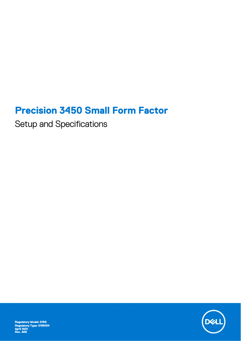 Page 1 de la notice Manuel utilisateur Dell Precision 3450 Small Form Factor