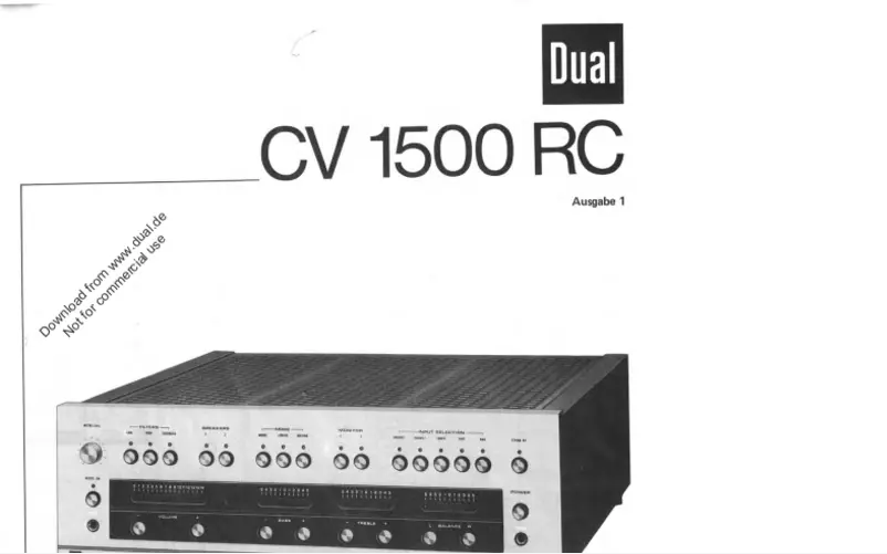 Page n°1 - Manuel utilisateur Dual CV 1500 RC