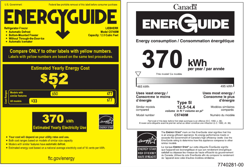 Page n°1 - Label énergétique Liebherr C5740IM