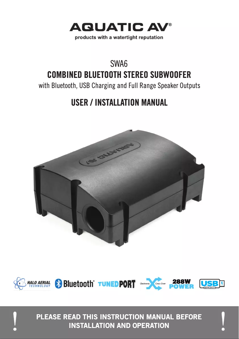 Page 1 de la notice Manuel utilisateur Aquatic AV SWA6