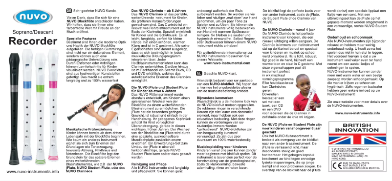 Page n°1 - Manuel utilisateur NUVO NU-RG300GR