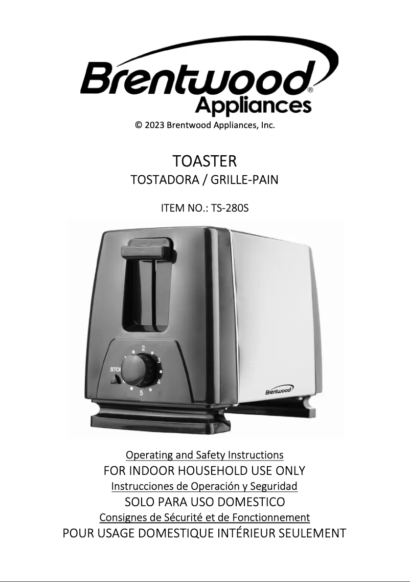 Página 1 del manual Manual de usuario Brentwood TS-280S