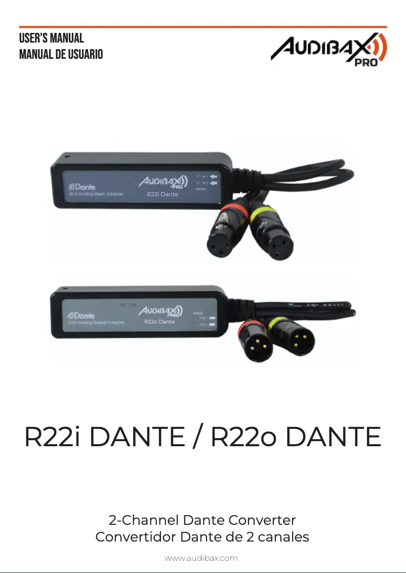 Page 1 de la notice Manuel utilisateur Audibax R22i Dante