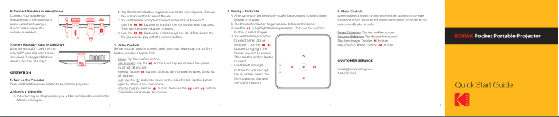 Página 1 del manual Guía de inicio rápido Kodak RODPJS75