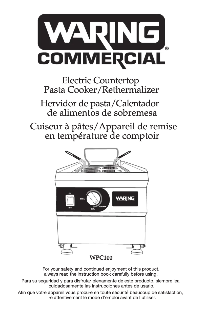 Page 1 de la notice Manuel utilisateur Waring Commercial WPC100