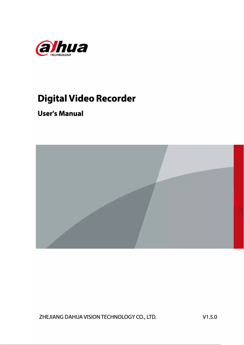 Page 1 de la notice Manuel utilisateur Dahua Technology XVR7208A-4K-X