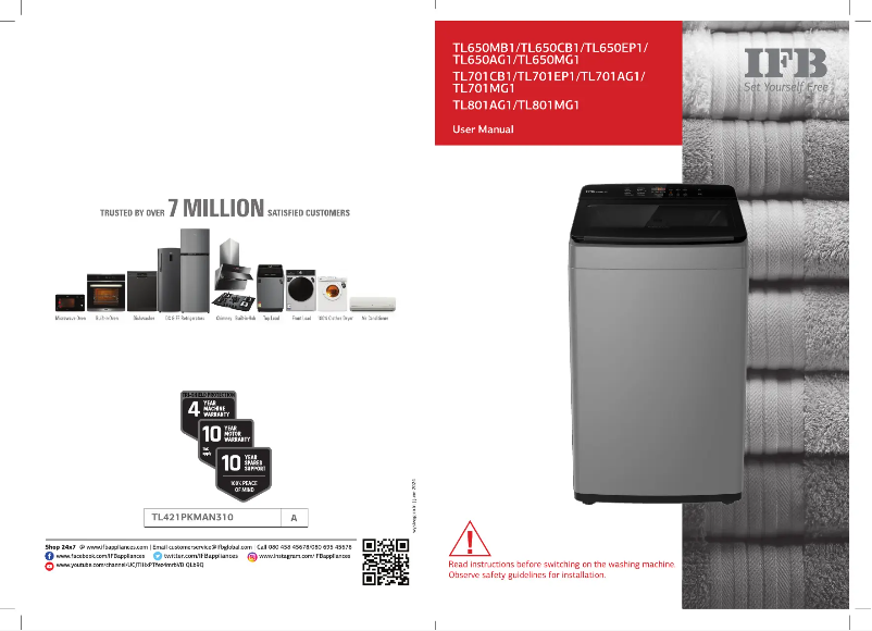 Page n°1 - Manuel utilisateur IFB TL801MG1