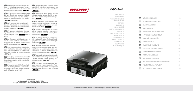 Page 1 de la notice Manuel utilisateur MPM MGO-36M