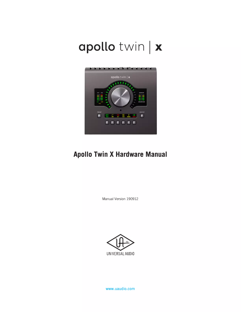 Page n°1 - Manuel utilisateur Universal Audio Apollo Twin