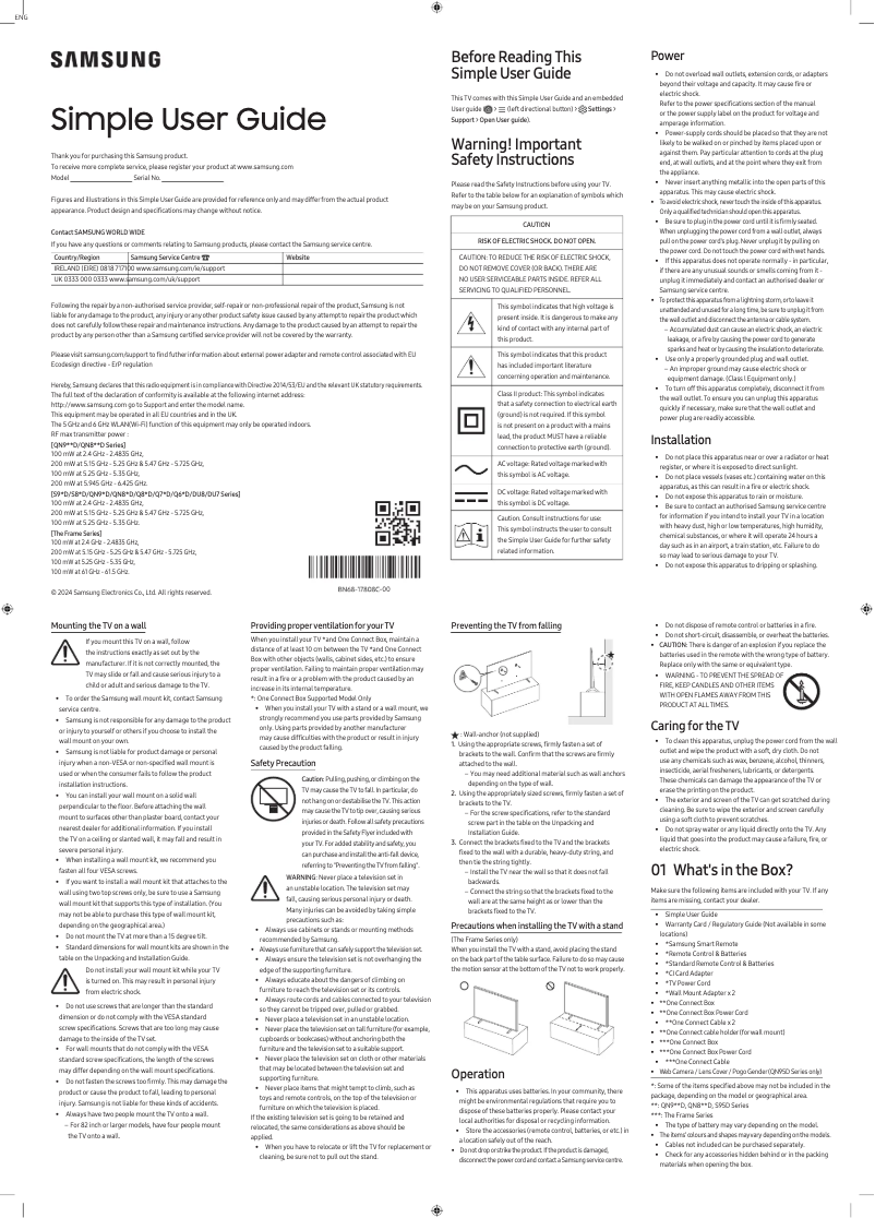 Page 1 de la notice Manuel utilisateur Samsung UE75DU8000K
