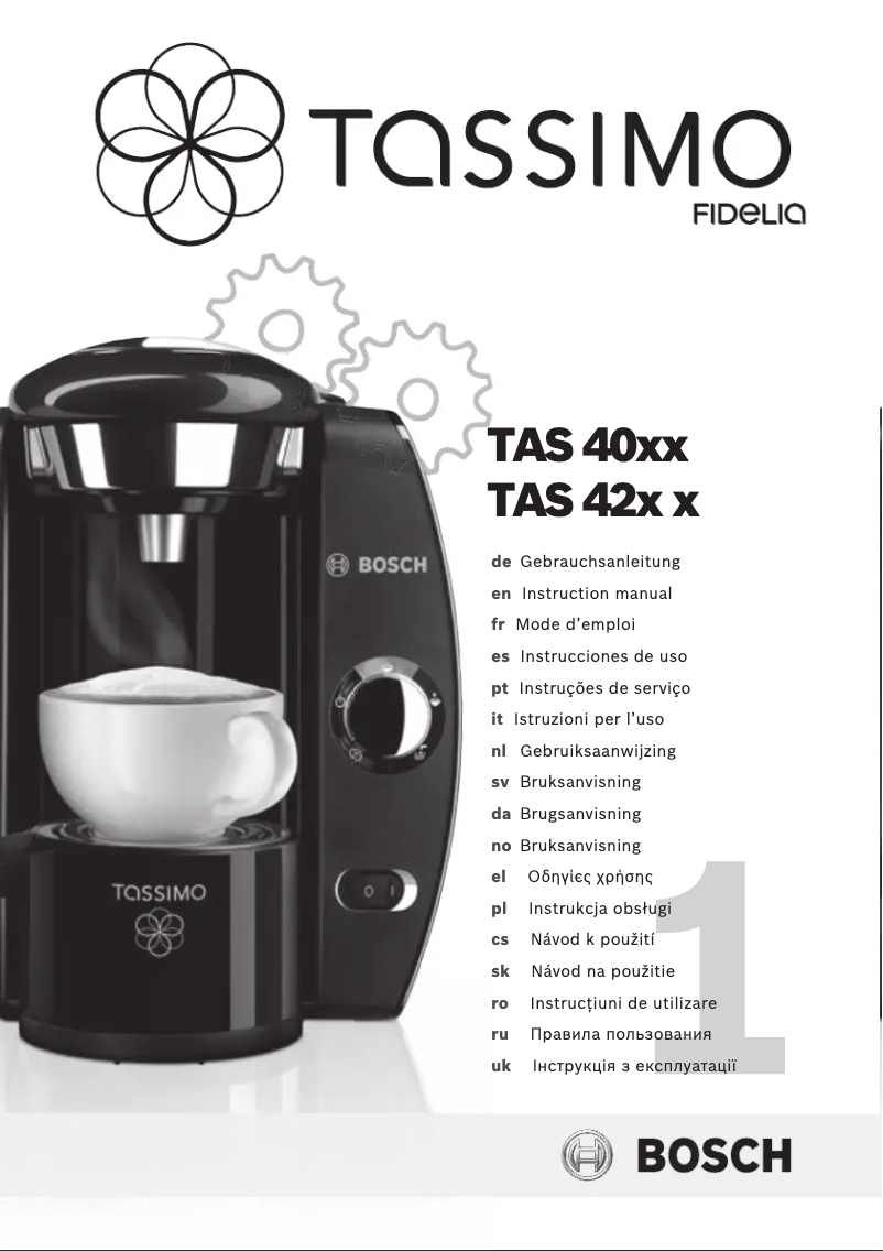 Page n°1 - Manuel utilisateur Bosch Tassimo Fidelia TAS4000