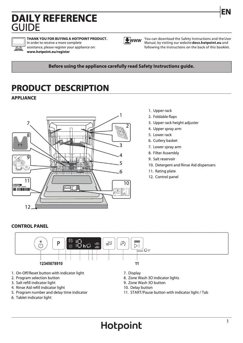 Image de la première page du manuel de l'appareil HIC 3C26 W UK N