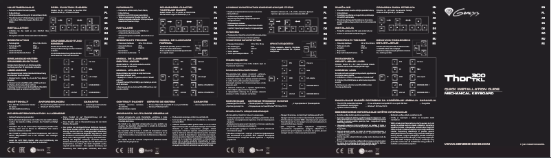 Image de la première page du manuel de l'appareil THOR 300 TKL