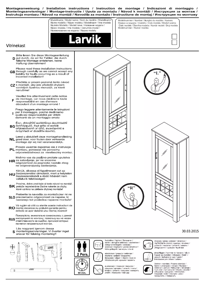 Page 1 de la notice Manuel utilisateur Profijt Meubel Larvik