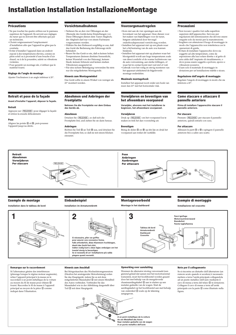 Page 1 de la notice Manuel utilisateur Sony XR-C4100