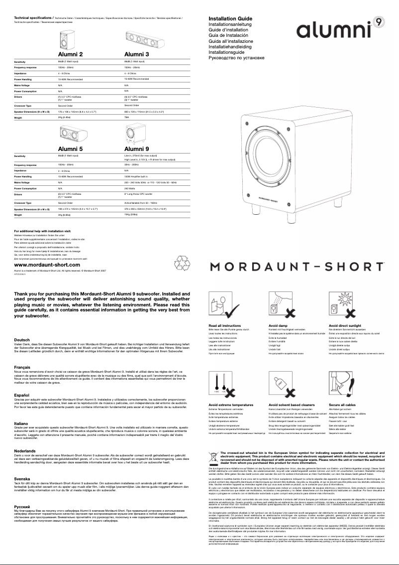 Image de la première page du manuel de l'appareil Alumni 9
