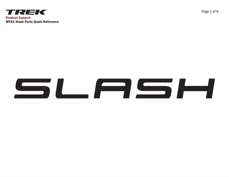 Page n°1 - Manuel utilisateur Trek Slash AL Gen 5