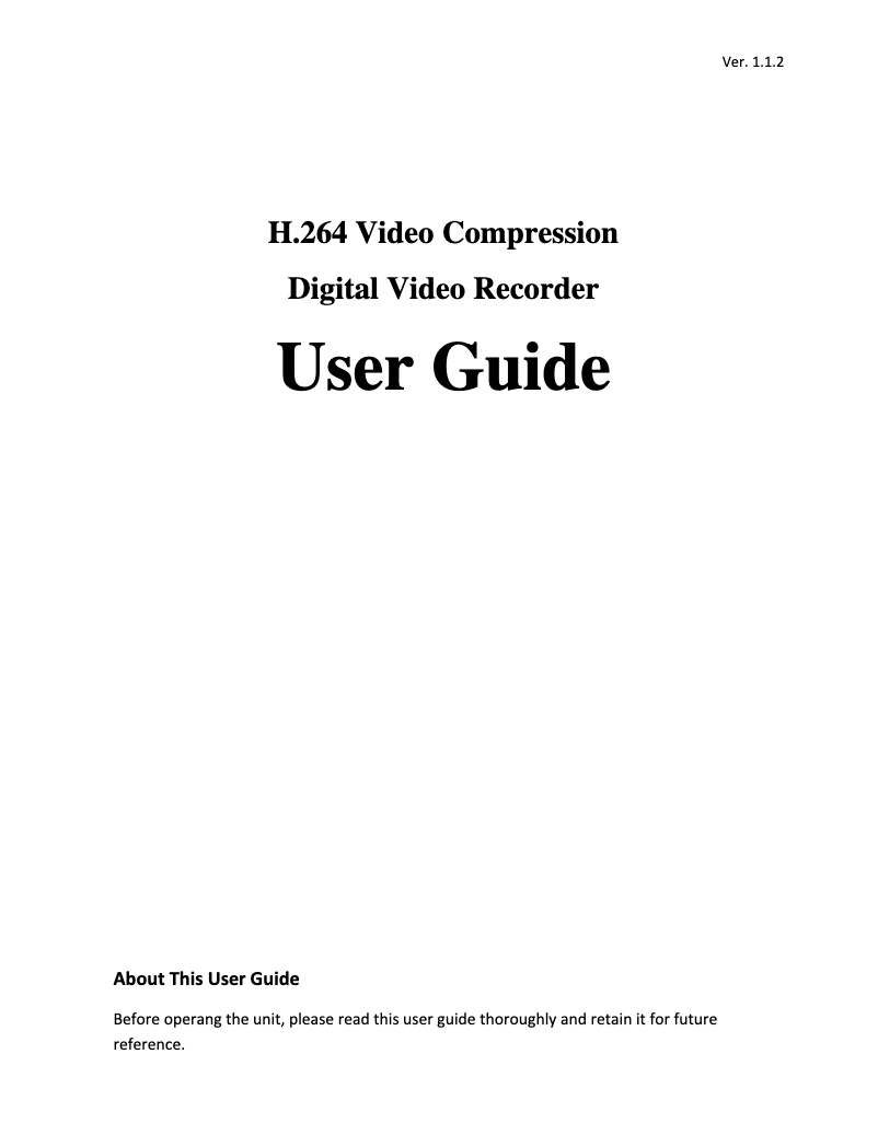 Page n°1 - Manuel utilisateur Vonnic DVR-KHD0405M