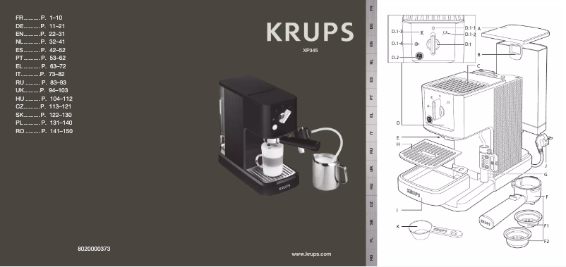 Image de la première page du manuel de l'appareil Calvi XP3458