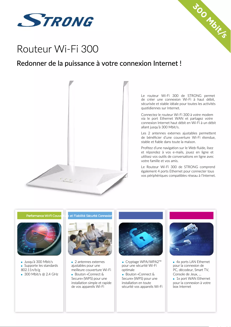 Page 1 de la notice Manuel utilisateur Strong Wi‑Fi Router 300